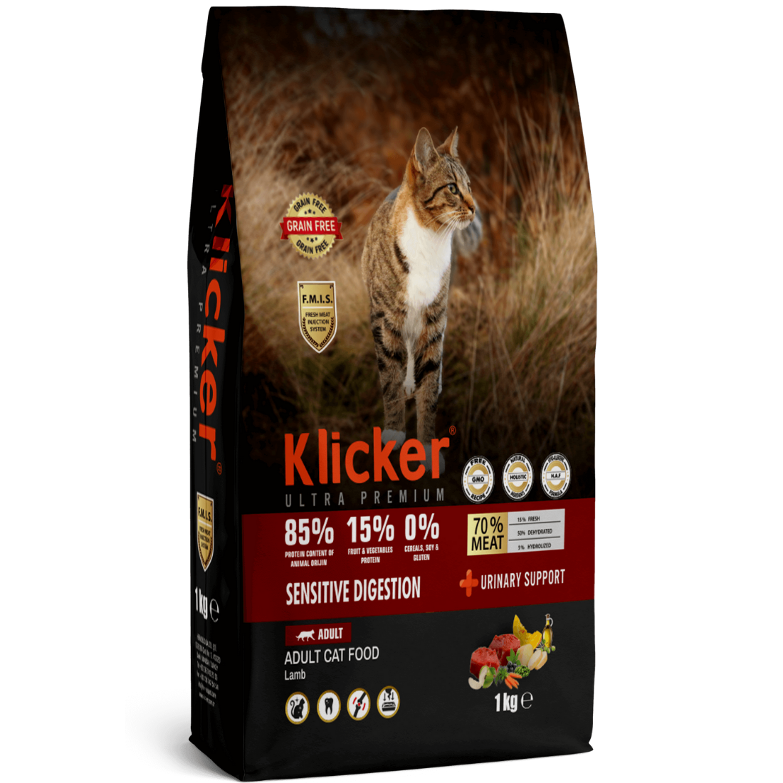 Klicker Yetişkin Kedi Maması – Kuzulu Sensitive Digestion 1 KG