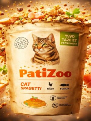 Patizoo Cat Spaghetti Kedi Ödül Maması %90 Taze Etli – Tahılsız, Tavuklu & Somonlu